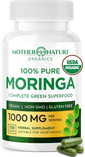 [BRSWGAQ5DJ6QYAAU] USDA Organic Moringa Capsules – Single-Origin Leaf Powder for Natural Energy, Joint Comfort & Daily Wellness – Vegan, Non-GMO, 120ct – Clean Green Superfood Supplement, No Fillers, 3rd-Party Tested