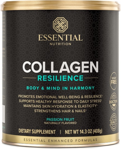 [BRSROBT7AUIGACA7] Essential Nutrition Collagen Resilience - Hydrolyzed Collagen Peptides Powder with Hyaluronic Acid, Silicon, Amino-Acids & Passion Flower Extract - Passion Fruit - 14.3 oz (30 Servings)