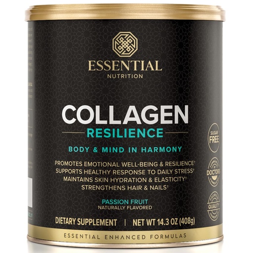 [BRSROBT7AUIGACA7] Essential Nutrition Collagen Resilience - Hydrolyzed Collagen Peptides Powder with Hyaluronic Acid, Silicon, Amino-Acids & Passion Flower Extract - Passion Fruit - 14.3 oz (30 Servings)