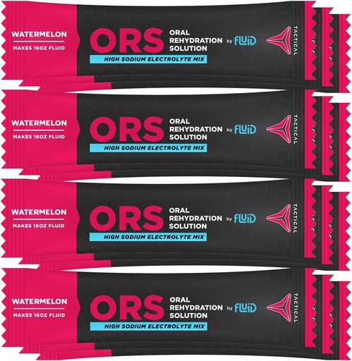 [BRSWYZIKA4FRQYLO] Fluid Tactical - ORS (Oral Rehydration Solution), Recover Faster, Extreme Dehydration Electrolytes, 12pack (Watermelon)