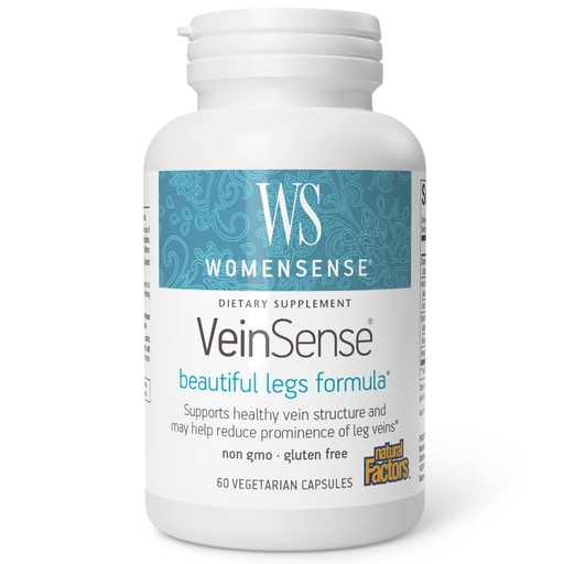 [BRSWIYQCBF4BQ3LG] WomenSense VeinSense by Natural Factors, Beauty Supplement to Support Healthy Veins and Beautiful Legs, Vegan, Non-GMO, 60 capsules (20 servings)