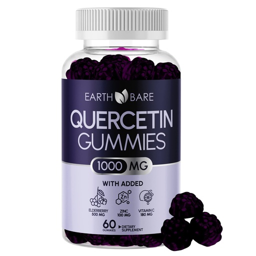 [BRSW2GI2AEARA3L4] Quercetin Gummies with Elderberry, Zinc & Vitamin C – Immune Support Supplement – Antioxidant & Seasonal Wellness – Vegan, Non-GMO, Natural Berry Flavor – 60 Gummies
