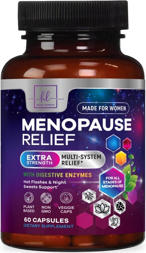 [BRSRAFD5OIFRS3D7] Menopause Supplements for Women - Hot Flash Night Sweats & Menopause Relief Pills - Probiotic Blend 8 Billion CFU Per Serving with Dong Quai & Black Cohosh - Vaginal, Digestive Support - 60 Capsules