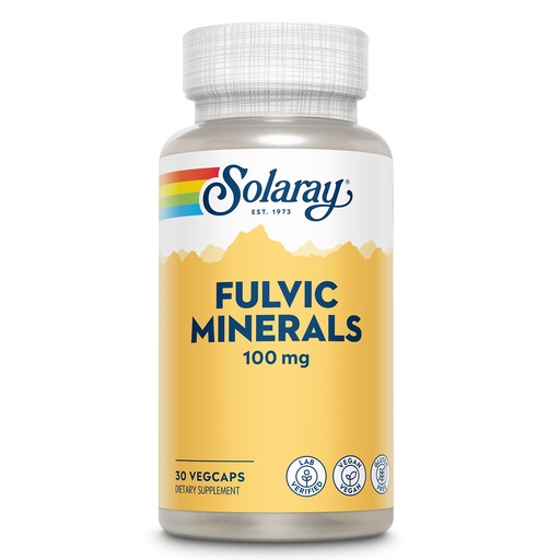 [BRSWICYEPIDRU3TO] SOLARAY Fulvic Minerals 100mg - Shilajit Fulvic Mineral Complex - Trace Minerals Supplements for Overall Wellness Support - Vegan, Gluten Free, Lab Verified, 60-Day Guarantee - 30 Servings, 30 VegCaps