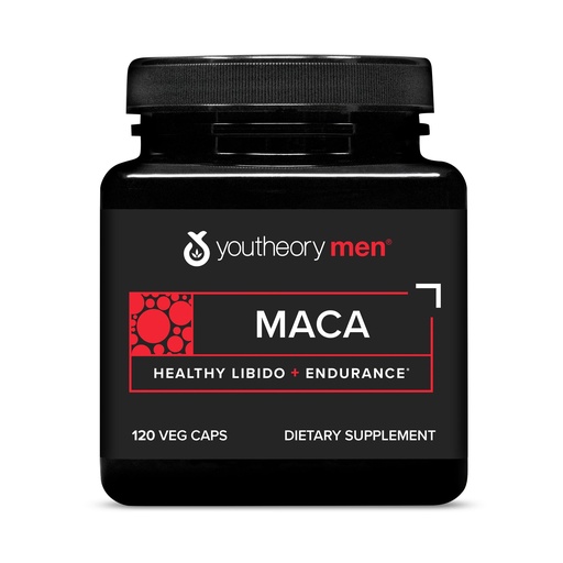 [BRSWK236PN5RGE3E] Youtheory Men's Maca - Vegan Maca Supplement for Men - Supports Energy, Stamina & Endurance* - Dairy, Soy & Gluten Free - 120 Vegetable Capsules