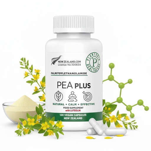 [BRSWYEACDMBWYCT3] Palmitoylethanolamide Pea Supplement Plus, 600mg 120 Capsules | High Strength Luteolin Supplement Supports Joint Mobility, Calmness & Nerve Health – Vegan Capsules - Made in New Zealand