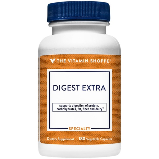 [BRSWKFQEAUFR4ETC] The Vitamin Shoppe Digestive Enzymes - Complete Multi-Enzyme Formula | Protein Fat Carb Digestion | 180 Vegetable Capsules | Plant-Based