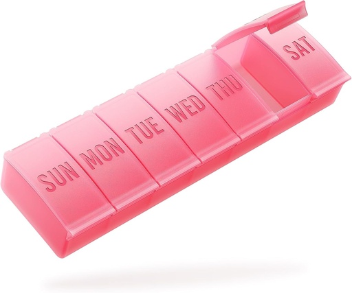 [BRSRAYI2CQMGEFLG] Barhon Pill Organizer Stor, ukentlig medisin piller arrangører, 7 dagers piller boks saken reise for store vitamin kosttilskudd fisk olje, rød