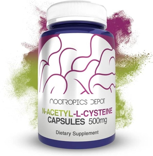 [BRSWKED7AZ5RSELA] Nootropics Depot N-Acetyl L-Cysteine Capsules TEN 500mg TEN NAC TENIDO 60 Cuenta TENIDO Apoyos Healthy Liver Function TEN Cellular Health