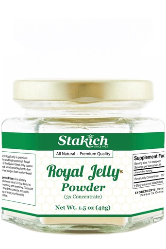 [BRSWIYYFCIPBW3TU] Stakich Royal Jelly Powder - 1.5 Ounce - 3X Concentrate - Freeze Dried, Pure, Natural