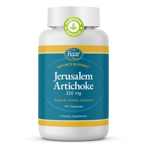 [BRSWYYI6BV6RGGTD] Baar Organic Jerusalem Artichoke, 320 mg, 100 Capsules