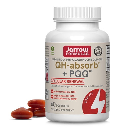 [BRSWKYQMAIDRA3LG] Jarrow Formulas® QH-Absorb® + PQQ, Dietary Supplement, Antioxidant Support for Mitochondrial Biogenesis, Cellular Energy Production and Cardiovascular Health, 60 Softgels, 60 Day Supply