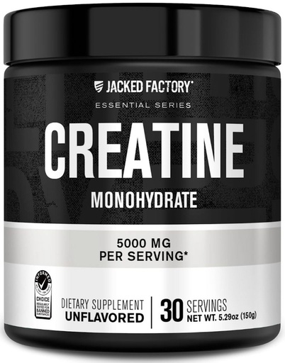 [BRSROGQCOF6ROGQZ] Jacked Factory Creatine Monohydrate Powder 150g - 5g Daily Creatine Supplement for Men and Women, Vegan-Friendly, Third-Party Tested - 30 Servings, Unflavored