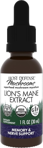 [BRSWIGDROJ7RKED6] Mushrooms de Defensa Anfitriona Extracto Mane de León - Suplemento Líquido Mane de León para la salud cerebral - Apoyo al Mushroom para la función de memoria Focus - Apoyo al sistema Immune &amp; Nervous - 1 fl oz (30 Servimientos)*