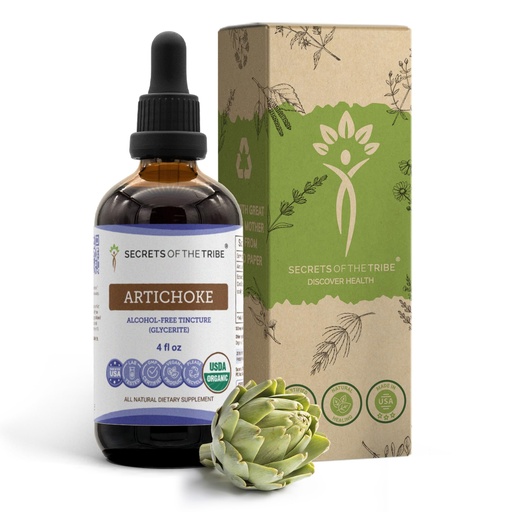 [BRSRMBT2CIHQAELL] Secrets of the Tribe Artichoke USDA Organic | Alcohol-Free Extract, High-Potency Herbal Drops | Made from 100% Certified Organic Artichoke (Cynara scolymus) Dried Leaf 4 oz
