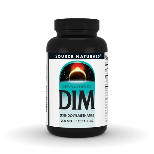 [BRSWICYPOF4Q2HDK] Source Naturals DIM, Diindolylmethane 200mg with BioPerine, Vitamin E & More - 120 Tablets