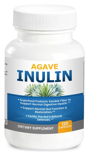 [BRSRAYYODICAMCTA] Agave Inulin Capsules Digestive Support Soluble Fiber Prebiotic Agave Inulin 120 Ct.