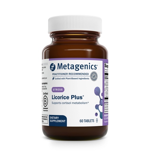 [BRSWIYQDBZ5AY2DO] Metagenics Licorice Plus - Cortisol & Stress Support Supplement with Licorice Root, Ashwagandha, Rehmannia & Chinese Yam - Non-GMO, Gluten-Free, Vegetarian - GMP Certified Facility - 60 Tablets