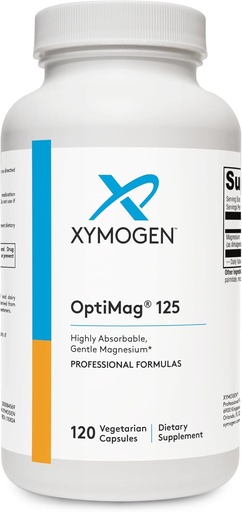 [BRSWIYIPBRYQACDY] XYMOGEN OptiMag 125 - Magnesium Supplement with Di-Magnesium Malate & Glycinate Lysinate to Support Nerve, Muscle, Bone Health + Heart Health (120 Capsules)