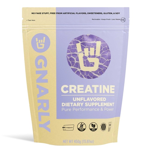 [BRSW2AQKOYIB42DX] Gnarly Nutrition Creatine Powder – Creapure, Vegan Creatine Supplement – NSF Sport Certified, Optimized Recovery – Sports Nutrition – 5g Creatine Monohydrate – Unflavored, 15.87 oz