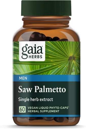 [BRSWIYL7C4ARU3TM] Gaia Herbs Saw Palmetto - Támogatja az egészséges prosztata funkció a férfiak - Tartalmazza Saw Palmetto és Napraforgó Seed Lecithin, hogy támogassa a férfiak egészségét - 60 Vegan Liquid Phyto- Capsules (30- napos ellátás)