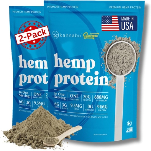 [BRSROZI5B4HBOEQ7] Hemp Protein Powder | 20G Plant Protein Per Serving | All Natural Fiber Iron Potassium Magnesium Omega 3 6 9 | Hemp Seeds Superfood | Vegan Gluten Free Kosher Keto (14.8 oz - Pack of 2)