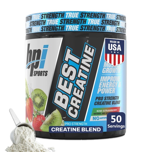 [BRSRAHYKPMJWGETL] BPI Sports Best Creatine - Creatine Monohydrate Powder for Men & Women, Himalayan Salt - Strength, Pump, Endurance, Muscle Growth, Muscle Definition, No Bloat - Kiwi Strawberry - 50 Servings - 9.07 Oz