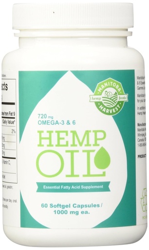 [BRSWIY3QOV6W23TC] Manitoba Harvest Hemp Oil, 60 Softgel Capsules (Pack of 3)