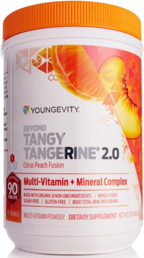 [BRSWKHQEBQFB2DY3] Youngevity Beyond Tangy Tangerine 2.0 Citrus Peach Fusion Multi-Vitamin & Mineral Complex - Made with Natural & Whole Foods | 8,000 ORAC