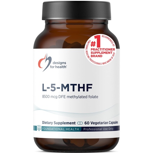[BRSWIGQ7AQEBS2TK] Designs for Health L 5-MTHF - Quatrefolic L Methylfolate Supplement 5mg (8500 DFE) - Methylated Folate Supplement for Women & Men - Supports Methylation - Non-GMO, Gluten Free (60 Capsules)