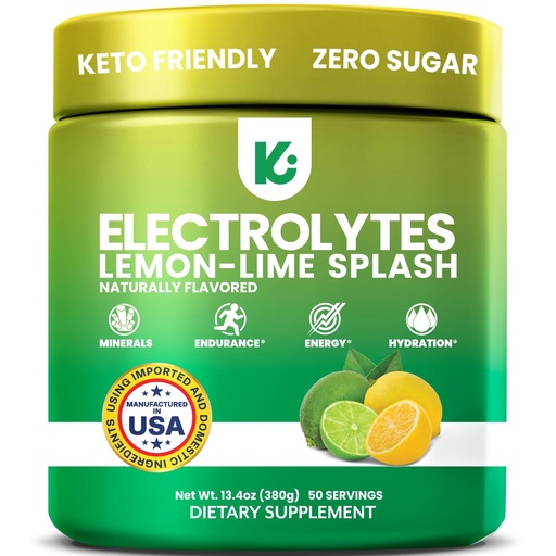 [BRSW2YI5C4BRED3G] Keppi Electrolytes Powder – Lemon Lime Flavor 50 Servings – No Sugar Hydration Supplement with Potassium, Magnesium, Sodium – Keto, Vegan, Fasting-Friendly, Zero Calorie Electrolyte Drink