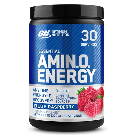 [BRSWIZYYPMABS33G] Optimum Nutrition Amino Energy - Pre Workout with Green Tea, BCAA, Amino Acids, Keto Friendly, Green Coffee Extract, Energy Powder - Blue Raspberry, 30 Servings (Packaging May Vary)