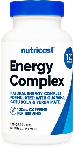 [BRSRAEIZCQNQ4DYV] Nutricost Natural Energy Pills Complex 120 Capsules, 100mg Caffeine - Gluten Free - Non-GMO