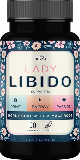 [BRSROCYFDMBQGAL5] Lady Libido Supplement for Women Support Mood, Drive & Energy, with Hornygoatweed & Maca Root | Female Libido Booster for Women | Hormone Balance Pills to Relieve Stress & Reduce Dryness - 60 Capsules