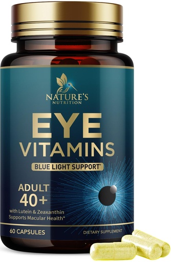 [BRSW22YRBV5WCCIZ] Eye Vitamins Supplements - 3x Strength Eye Health Vitamin with Lutein and Zeaxanthin - Vision Macular Health & Dry Eyes Support With Zinc, Vitamins C E & Minerals, Bottled in USA - 60 Capsules