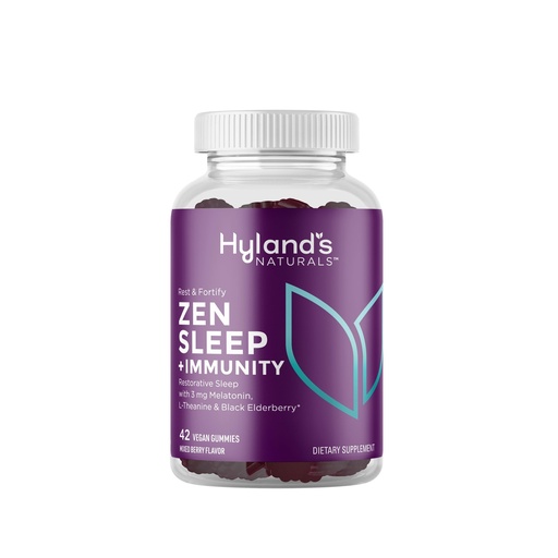 [BRSROEAZOYIGAAAV] Hyland's Rest and Fortify Zen Sleep Aid and Immune Support, 42 Vegan Gummies, with Melatonin and L-Theanine for Sleep Support and Organic Black Elderberry, Vitamin C and Zinc