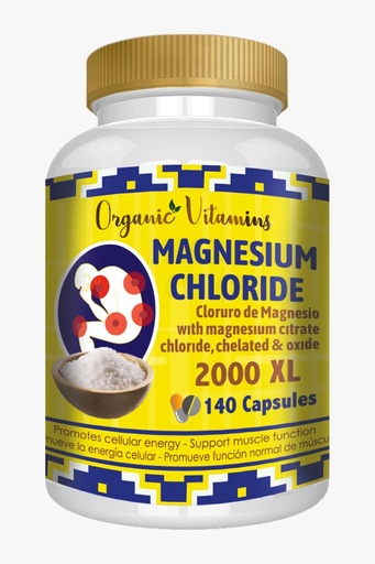 [BRSROAIPOAIWGHT4] Magnesium Chloride (cloruro de magnesio) 140 Capsules - High Absorption Magnesium Supplement with Citrate, chelated and Oxide High Potency Mg. Easy to Swallow, Non-GMO