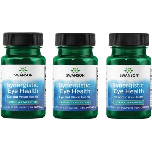 [BRSRMEIFAF7BGHL4] Swanson Lutein & Zeaxanthin Synergistic Eye Health Vision Retina Macula Supplement (Lutein 20 mg & OmniXan Zeaxanthin 2 mg) 60 Softgels Sgels (3 Pack)