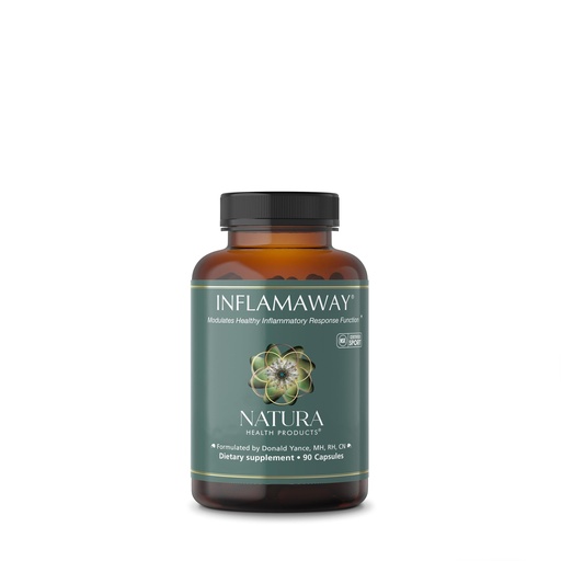 [BRSWIZQROVYBGCTC] Natura Health Products InflamAway Supplement - Modulate a Healthy Inflammatory Response - Featuring Boswellia Serrata, Bromelain, Ginger, Black Pepper (BioPerine) and Chinese Skullcap (90 Capsules)