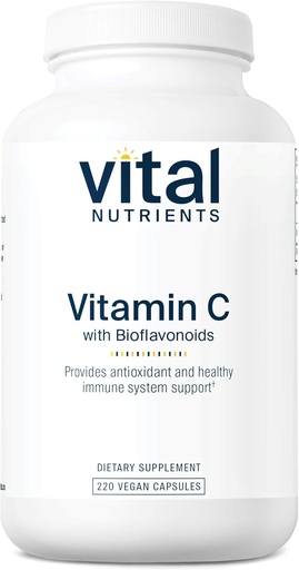 [BRSWIEIYOQORGDDM] Vital Nutrients Vitamin C with Bioflavonoids | Vegan Supplement for Immune Support* | 1000mg Vitamin C and 500mg Citrus Bioflavonoid | Gluten, Dairy and Soy Free | Non-GMO | 220 Capsules