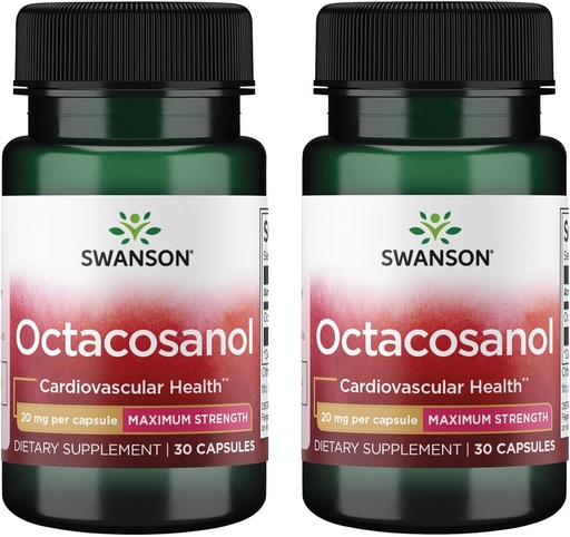 [BRSWGZIBC4BR63L6] Swanson Maximum-Strength Octacosanol 20 Milligrams 30 Capsules (2 Pack)