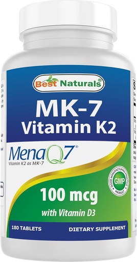 [BRSW2Z35CEIBQHY3] Cele mai bune naturale Vitamina K2 (MK7) cu D3 Supliment Bone and Heart Health (5000 UI vitamina D3 & 100 mcg Vitamina K2 MK7), 180 comprimate