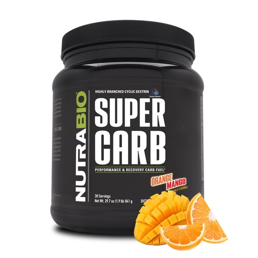 [BRSWECQQOYNBOHLX] NutraBio Super Carb, Carbohydrate Powder with Cluster Dextrin & Electrolytes, Advanced Carb Supplement Powder for Workout Fuel, Performance, and Muscle Recovery, Cyclic Dextrin, Orange Mango, 30 Sv