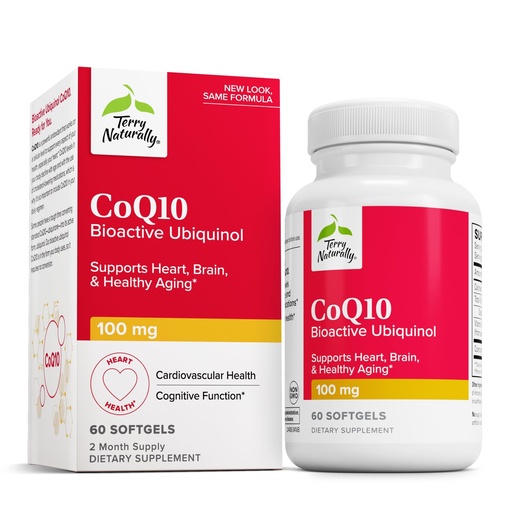 [BRSWYZI7OV7WOYL5] Terry Naturally CoQ10 BioActive Ubiquinol - Cellular Energy Support Supplement - BioActive CoQ10 Supplement - Nutritional Supplement to Aid Healthy Aging & Brain Health - 60 Softgels