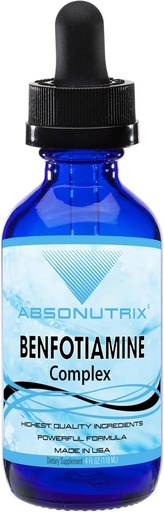 [BRSWYY3QAEORMGTA] Absonutrix Benfotiamine Complex 300 mg, 4 Fl Oz Bottle, 200 Servings, High Bio availability, Potent Ingredients, Quick Absorptie, Cruelty-Free, Non-GMO, Third-Party Tested, GMP-Certified, Made in USA