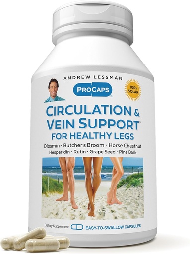 [BRSWI2QGBZ5WIFDO] ANDREW LESSMAN Circulation, Vein Support for Healthy Legs 180 Capsules - High Bioaktivity Diosmin, Butcher s slota, Redzami samazina Pietūkumu un diskomfortu kājās, potītes, Teļi, Kājas