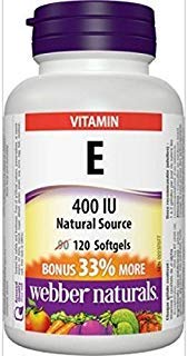 [BRSWKHYMBMNQI333] Webber Naturals Vitamin E 400 IU, 120 Softgels Bonus