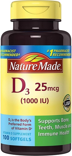 [BRSWIFL5AYDAOYI3] Nature Made Vit D-3 1000Iu, 100 CT (Pack of 3)