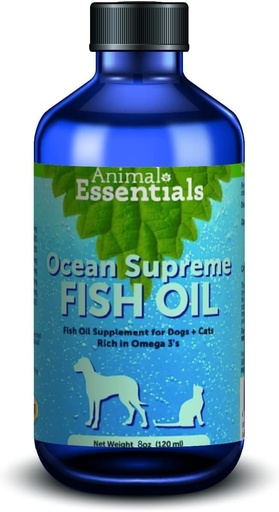 [BRSWIYIIPIOGO3A5] Animal Essentials Ocean Supreme Fish Oil for Dogs & Cats - Rich in Omega 3, Skin and Coat Health, Fish Oil Liquid Supplement, Human Grade Herbs - 8 Oz