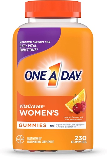 [BRSWGZ37DMPA2AD3] One A Day Women’s Multivitamin Gummies, Multivitamin For Women with Vitamin A, C, E, Vitamin D and Zinc for Immune Health Support, 230 count